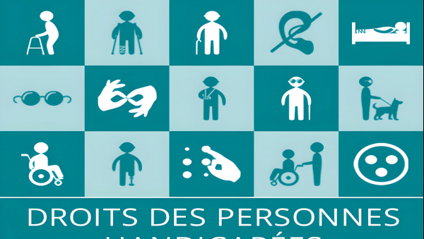 Panneau représentant les droits des personnes handicapées